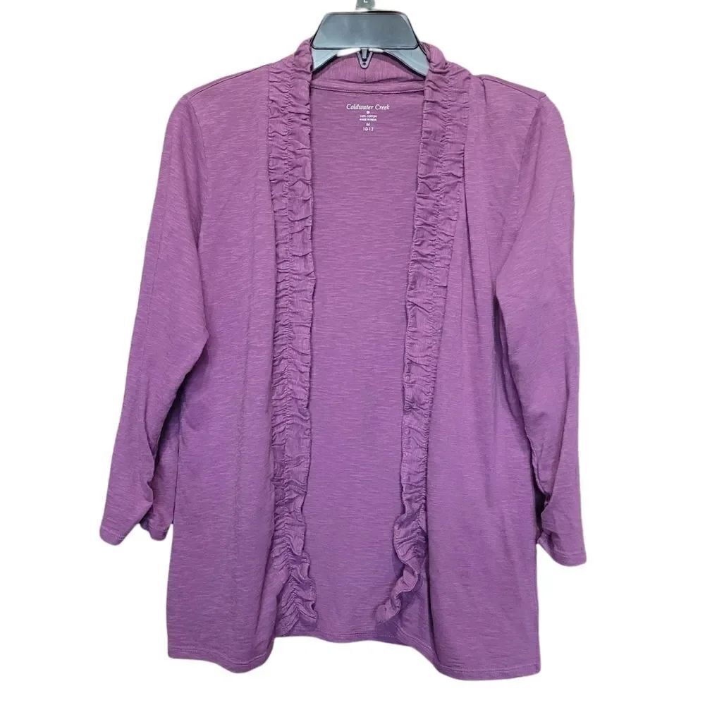 Purple open long sleeve cardigan